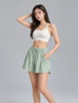 Relaxed-Fit Quick-Dry Yoga Shorts with Drawstring & Pockets