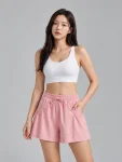 Relaxed-Fit Quick-Dry Yoga Shorts with Drawstring & Pockets