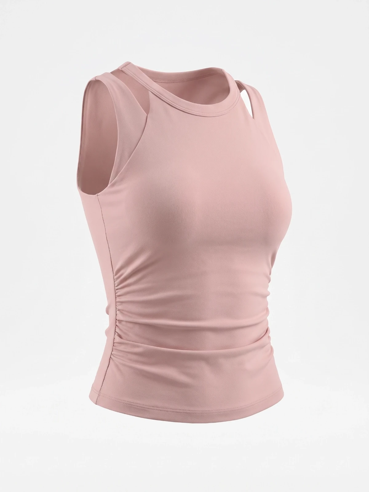 Women’s Ruched Double Strap Yoga Tank Top – Fitted Racerback Activewear
