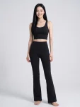 High-Waisted Flared Yoga Pants – Super Stretch Sculpting Workout Trousers