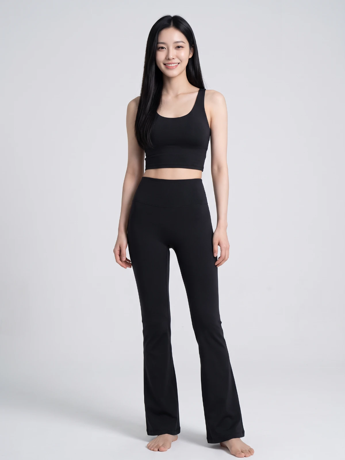 High-Waisted Flared Yoga Pants – Super Stretch Sculpting Workout Trousers