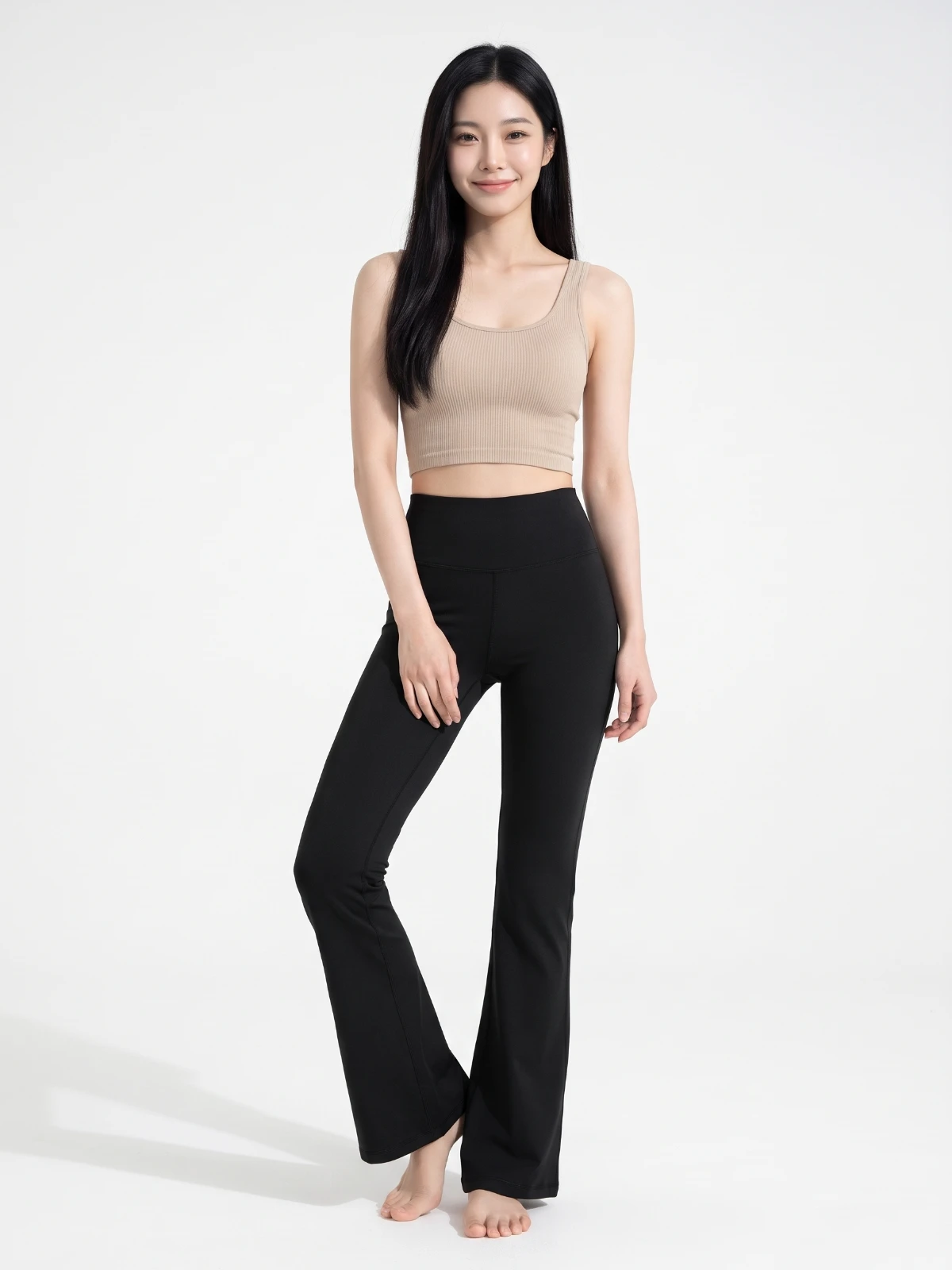 High-Waisted Flared Yoga Pants – Super Stretch Sculpting Workout Trousers