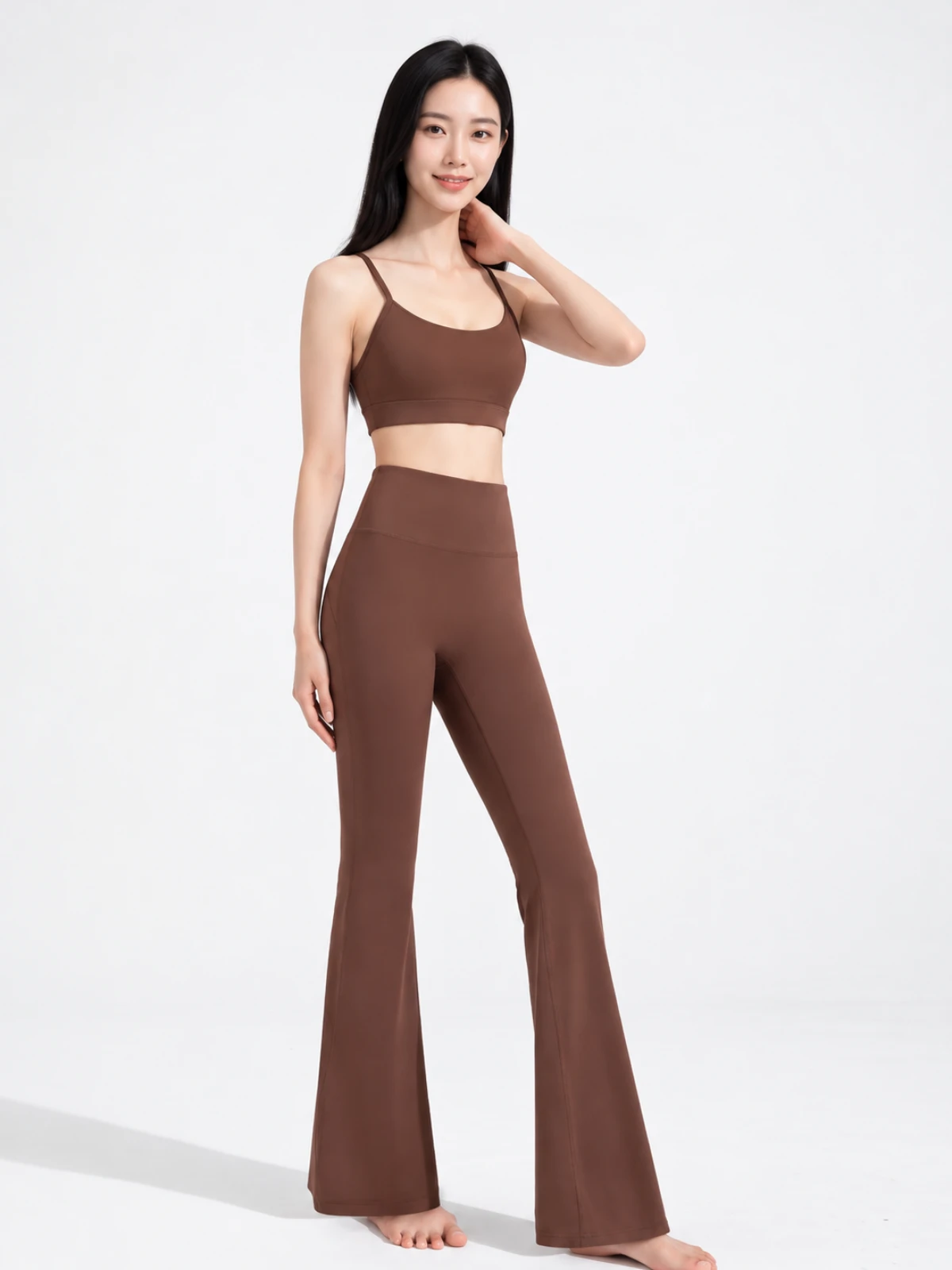 High-Waisted Flared Yoga Pants – Super Stretch Sculpting Workout Trousers
