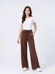 High-Waisted Wide-Leg Yoga Pants – Stretch Pocket Workout Trousers