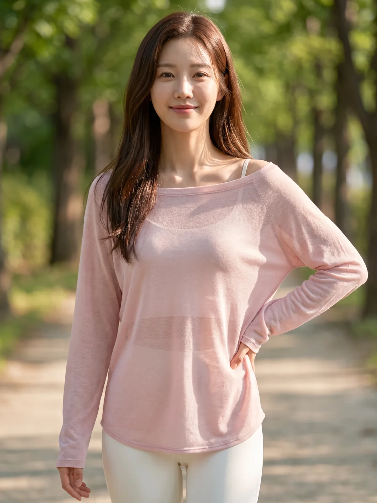 Off-Shoulder Yoga Cover-Up Top – Sheer Long Sleeve