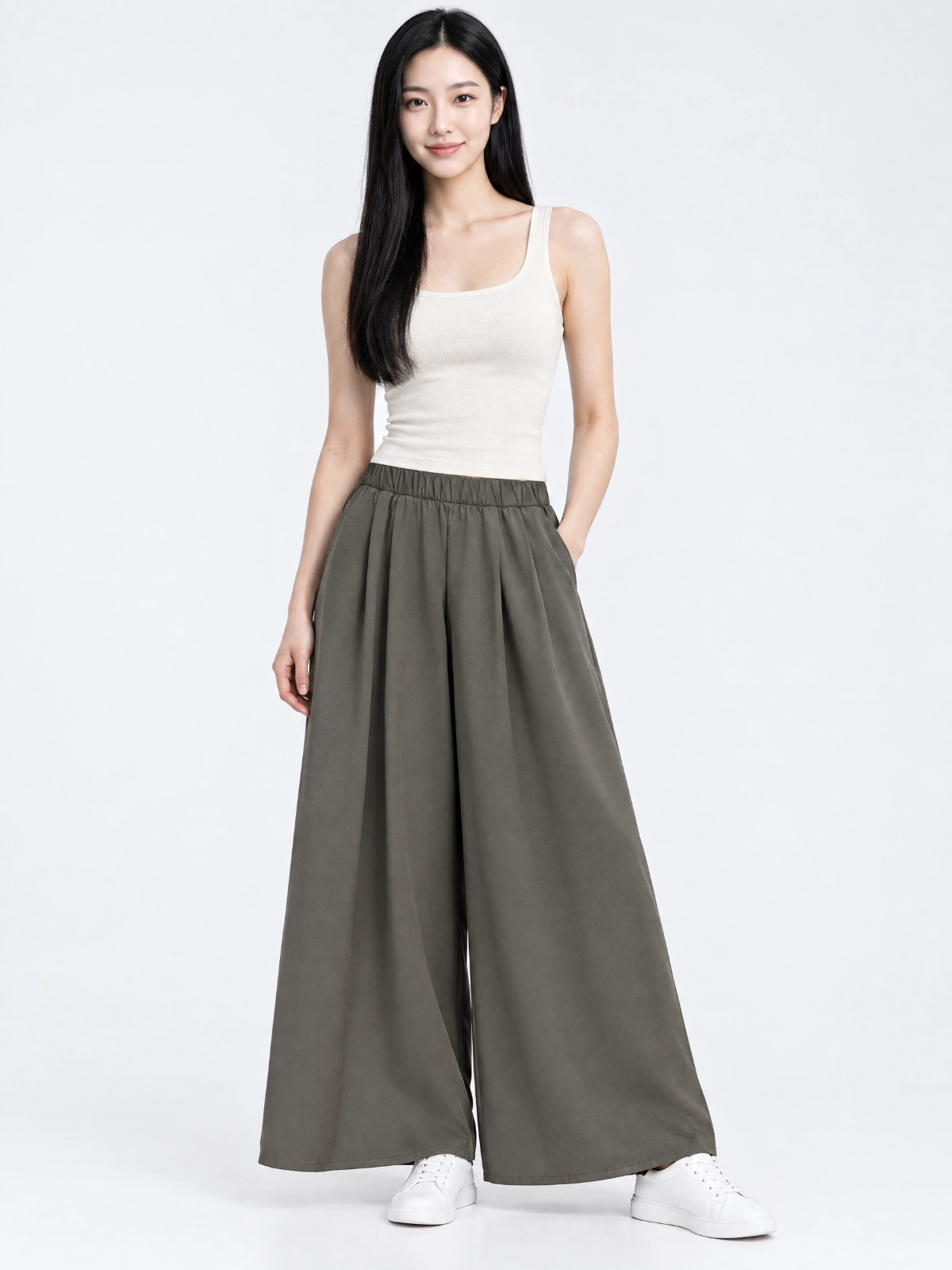 Flowy Wide-Leg Yoga Pants – High-Waisted Relaxed Fit