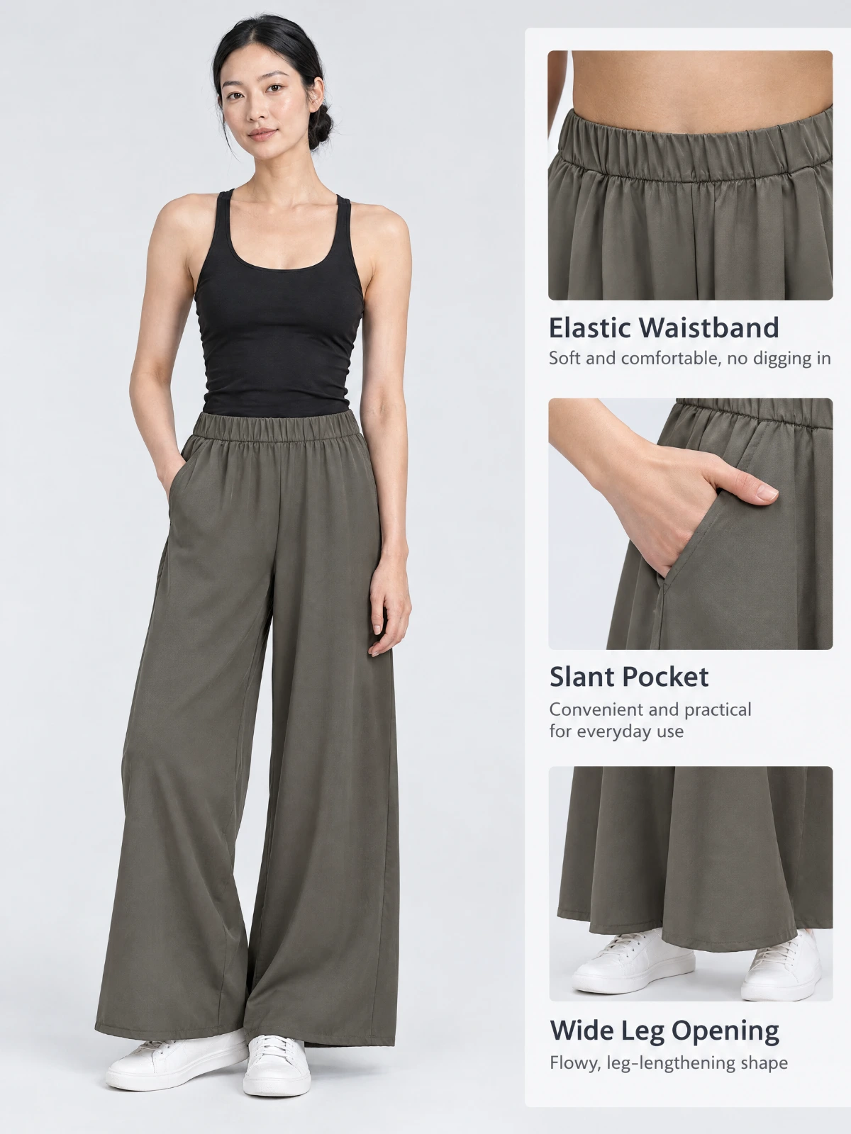Flowy Wide-Leg Yoga Pants – High-Waisted Relaxed Fit