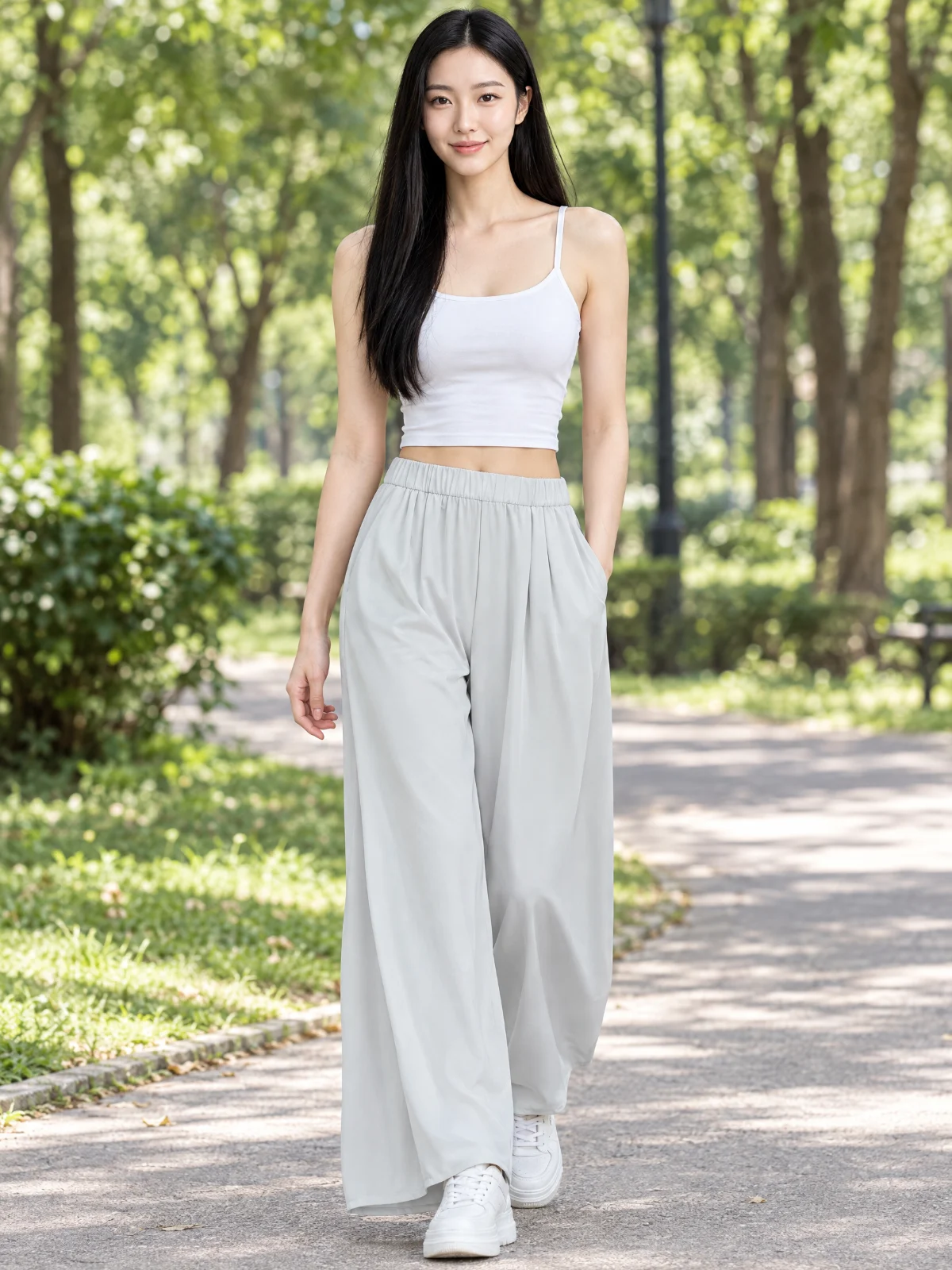 Flowy Wide-Leg Yoga Pants – High-Waisted Relaxed Fit
