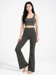 High-Waisted Flared Yoga Pants – Super Stretch Sculpting Workout Trousers