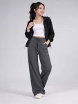 High-Waisted Wide-Leg Yoga Pants – Stretch Pocket Workout Trousers