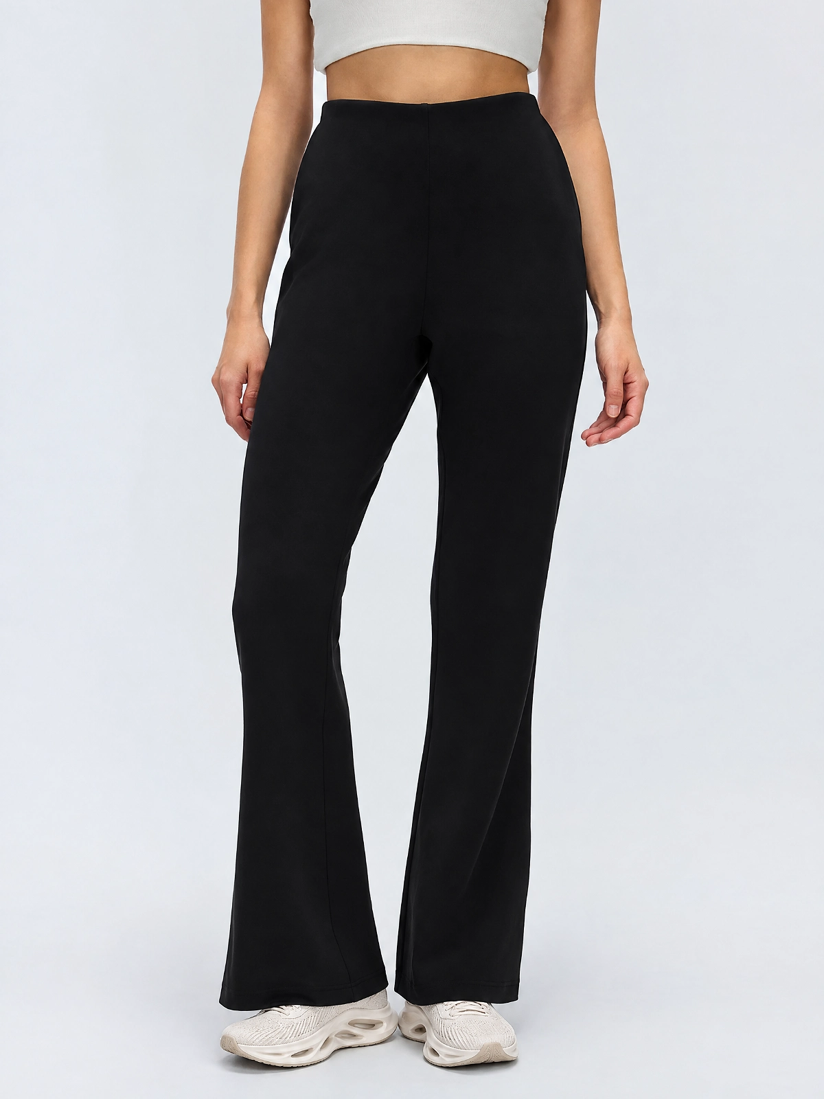 High-Waisted Flare Yoga Pants – Breathable Modal Pilates Trousers