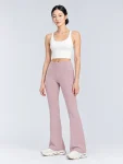 High-Waisted Flare Yoga Pants – Breathable Modal Pilates Trousers