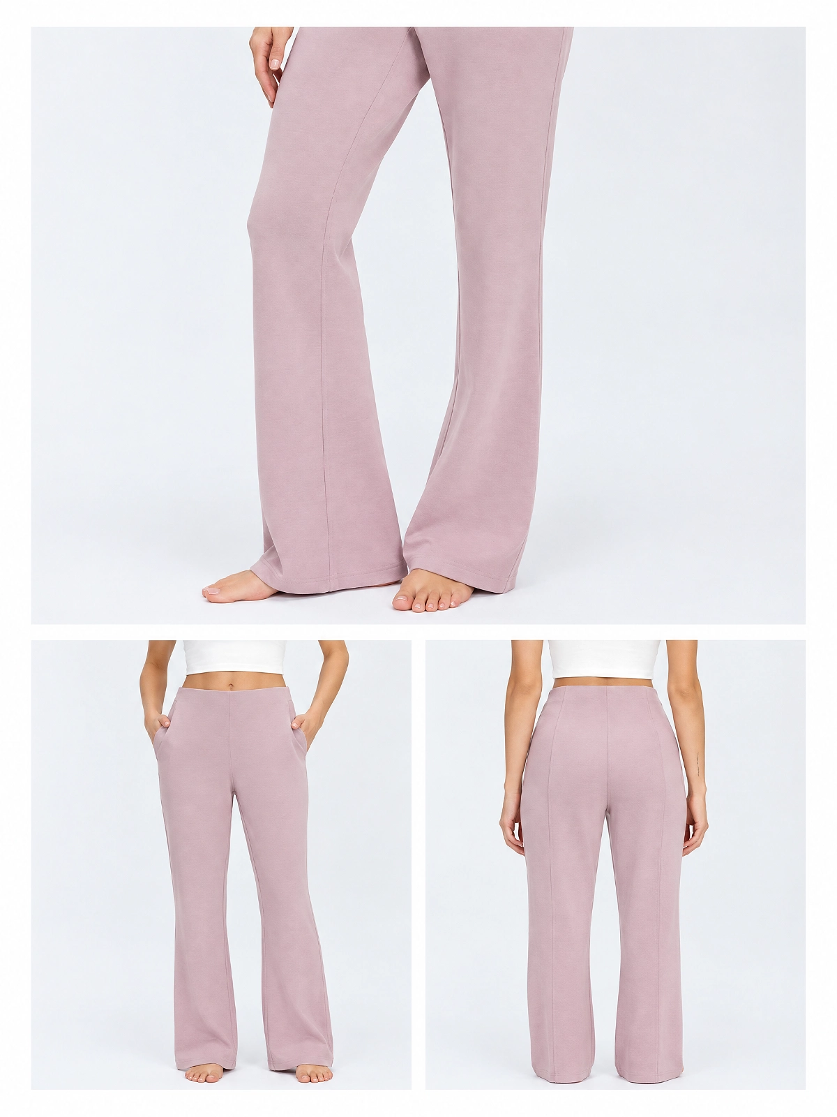 High-Waisted Flare Yoga Pants – Breathable Modal Pilates Trousers