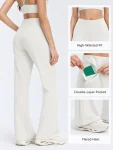 High-Waisted Flare Yoga Pants – Breathable Modal Pilates Trousers
