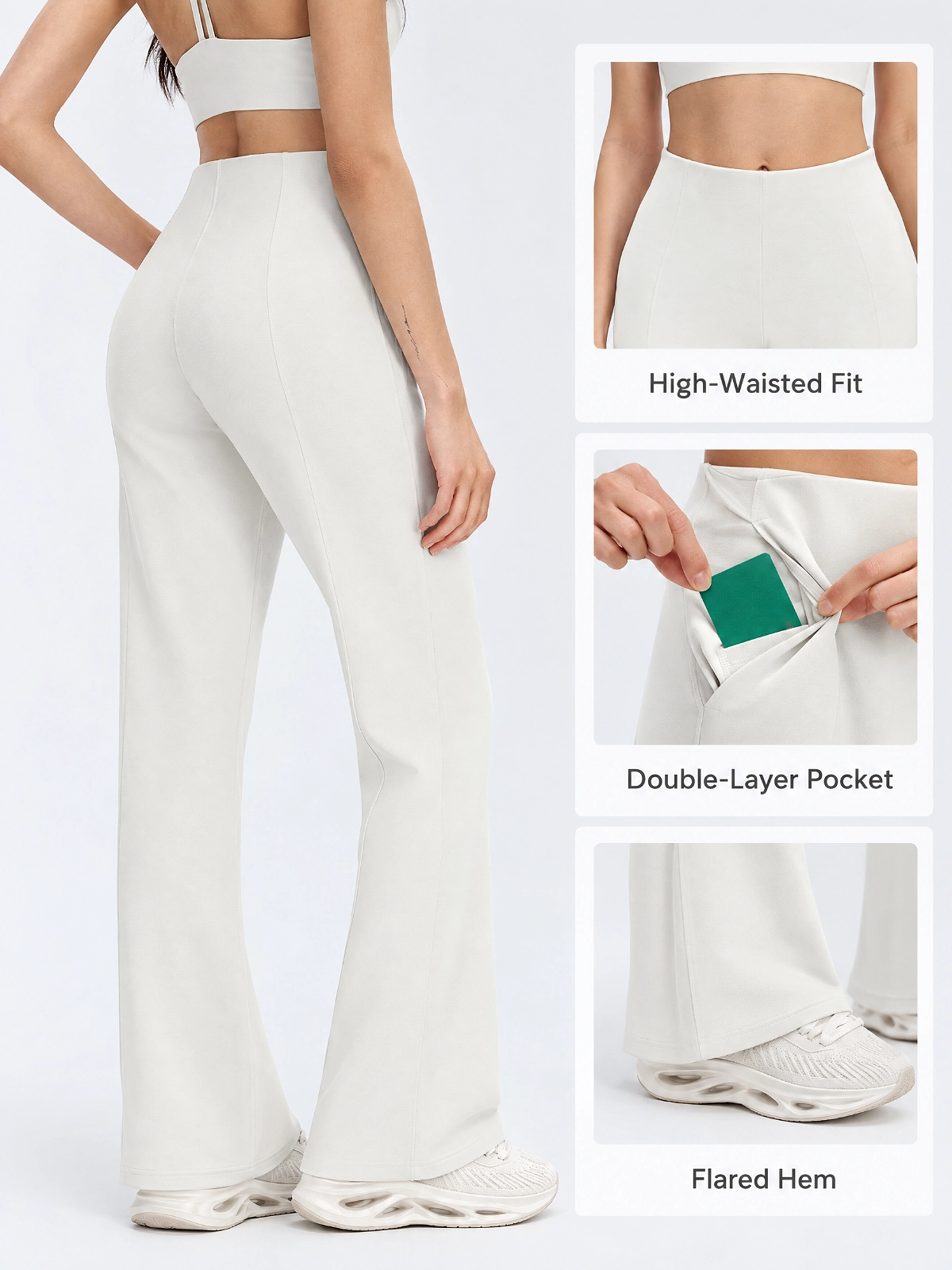 High-Waisted Flare Yoga Pants – Breathable Modal Pilates Trousers