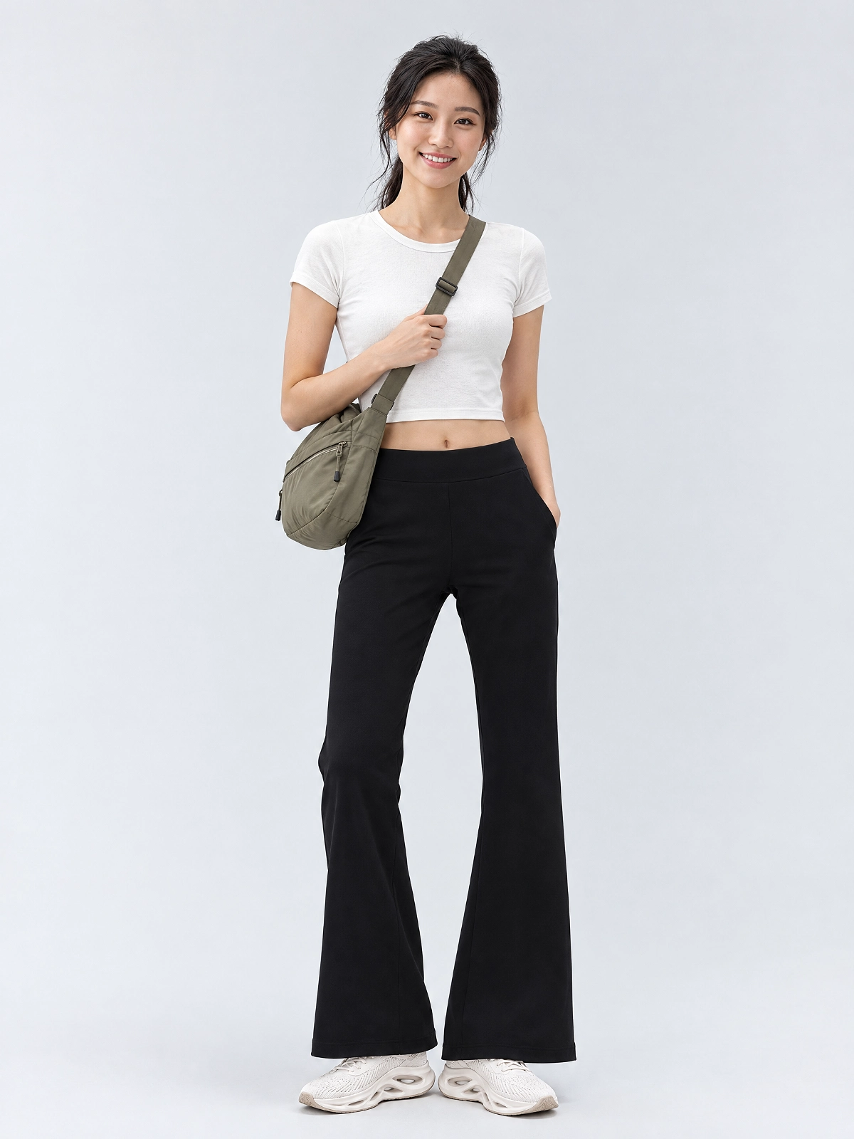 High-Waisted Flare Yoga Pants – Breathable Modal Pilates Trousers