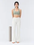 High-Waisted Flare Yoga Pants – Breathable Modal Pilates Trousers