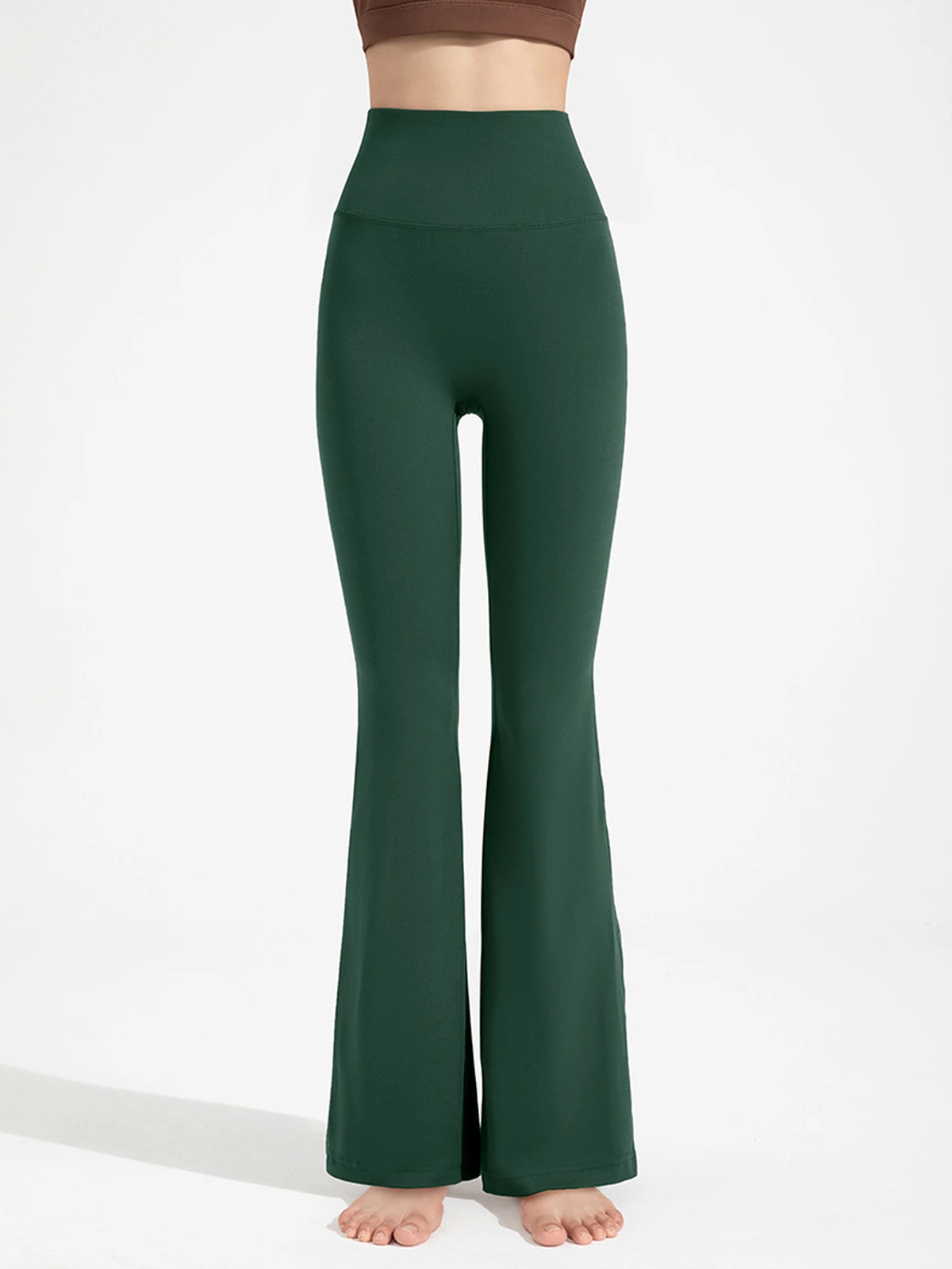 High-Waisted Flared Yoga Pants – Super Stretch Sculpting Workout Trousers