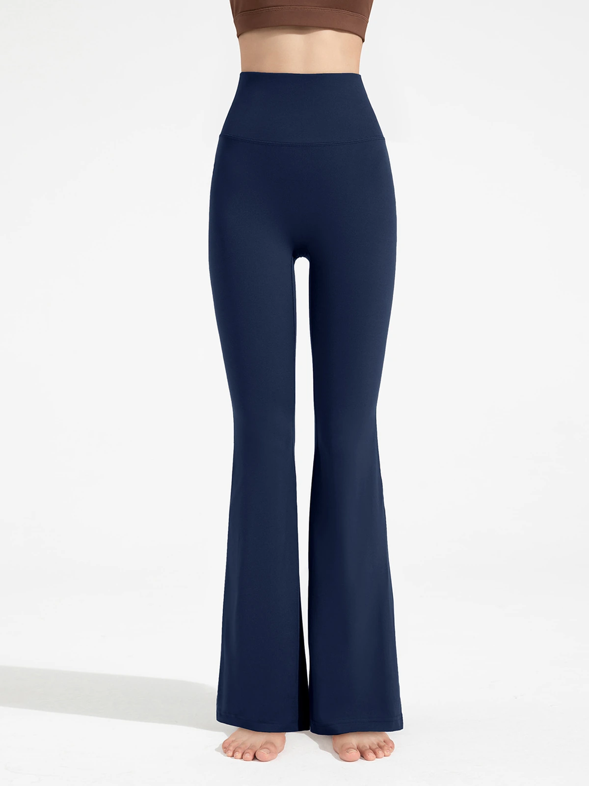 High-Waisted Flared Yoga Pants – Super Stretch Sculpting Workout Trousers