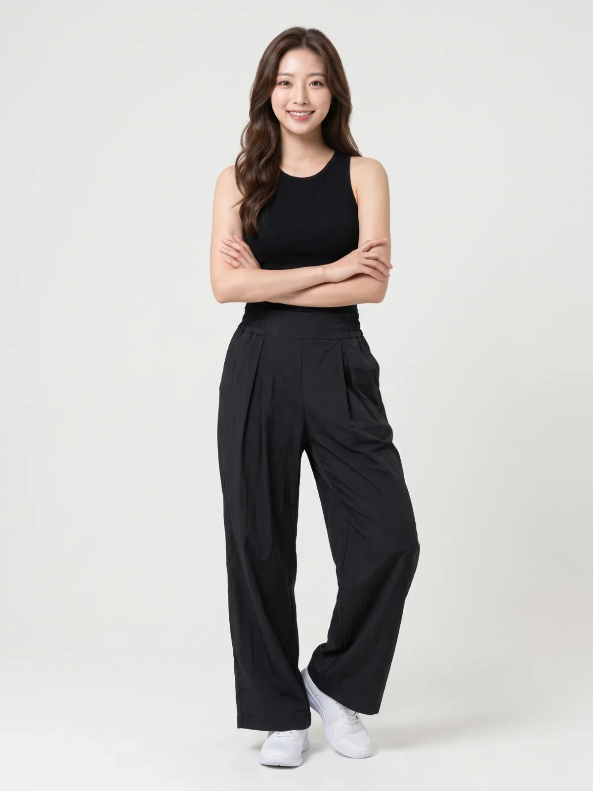High-Waisted Wide-Leg Pants – Loose Fit Workout Trousers