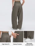 High-Waisted Wide-Leg Pants – Loose Fit Workout Trousers