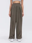 High-Waisted Wide-Leg Pants – Loose Fit Workout Trousers