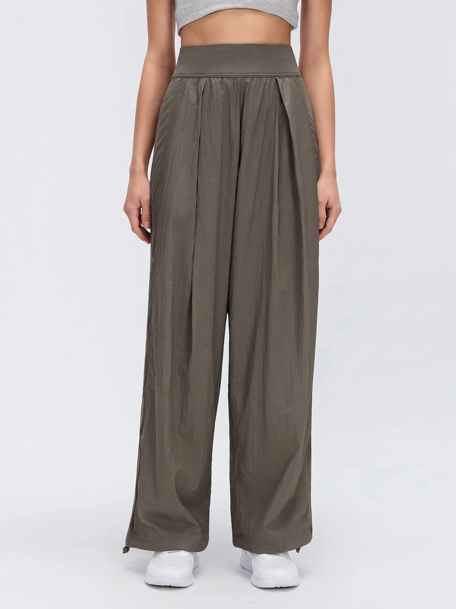 High-Waisted Wide-Leg Pants – Loose Fit Workout Trousers