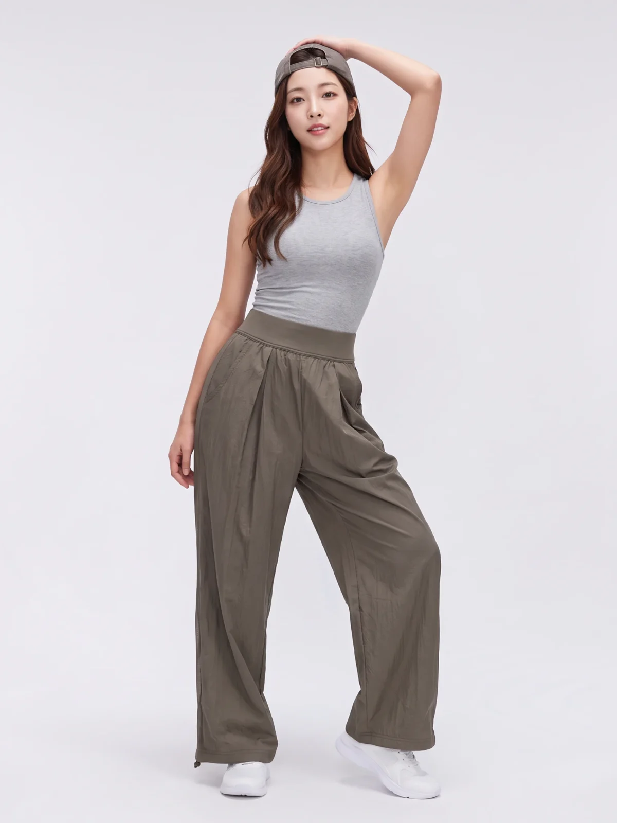 High-Waisted Wide-Leg Pants – Loose Fit Workout Trousers