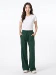 High-Waisted Wide-Leg Yoga Pants – Stretch Pocket Workout Trousers