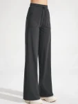 High-Waisted Wide-Leg Yoga Pants – Stretch Pocket Workout Trousers