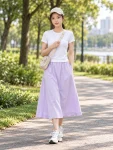 High-Waisted A-Line Midi Skirt – Quick-Dry Breathable Sports Skirt