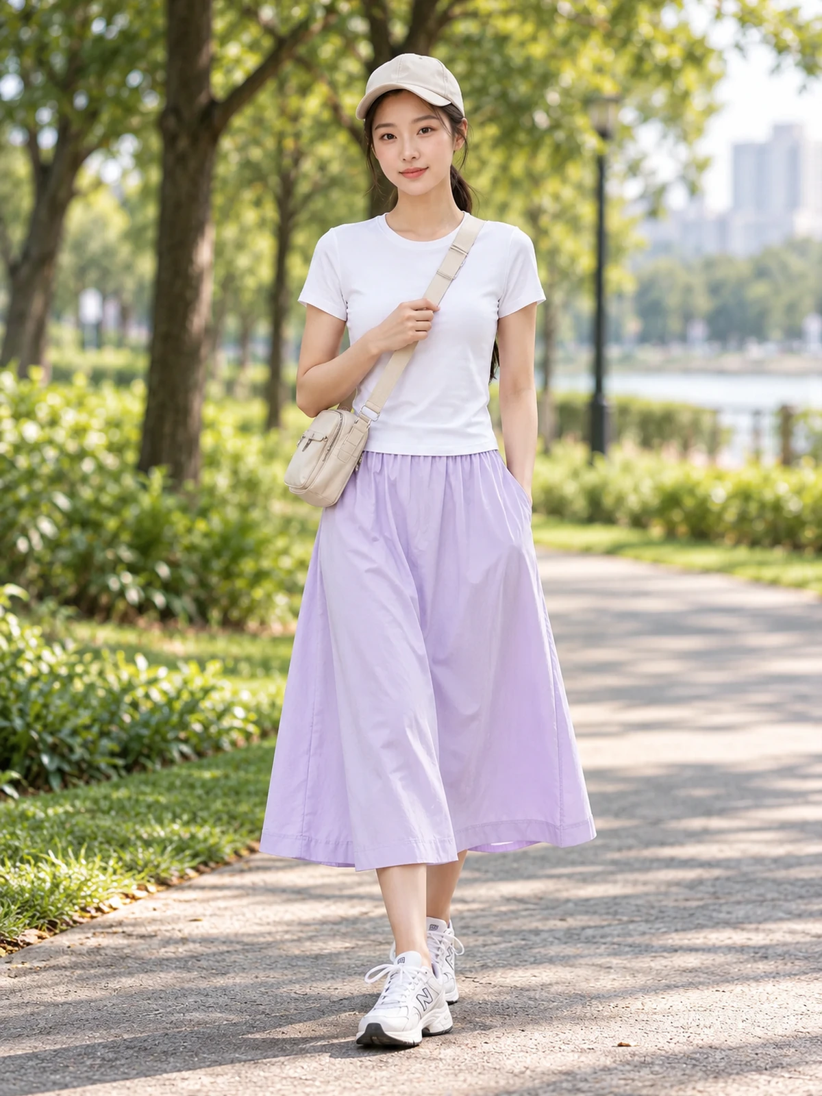 High-Waisted A-Line Midi Skirt – Quick-Dry Breathable Sports Skirt