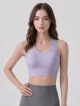 High-Support Wireless Sports Bra – Padded Workout Yoga & Pilates Bra
