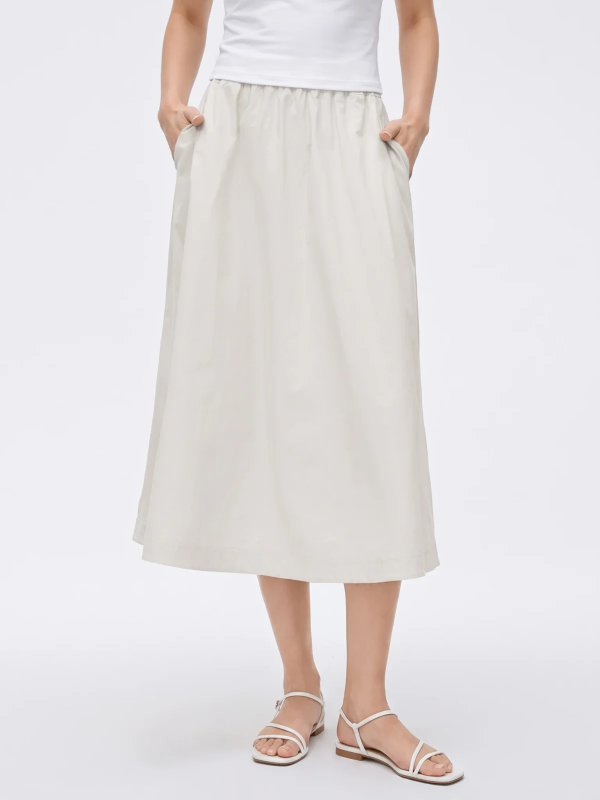 High-Waisted A-Line Midi Skirt – Quick-Dry Breathable Sports Skirt