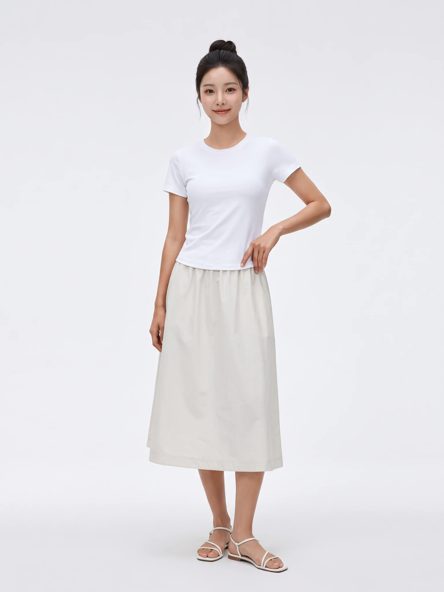 High-Waisted A-Line Midi Skirt – Quick-Dry Breathable Sports Skirt