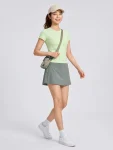 Relaxed Round-Neck Yoga T-Shirt – Breathable Stretch Cotton Tee