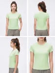 Relaxed Round-Neck Yoga T-Shirt – Breathable Stretch Cotton Tee