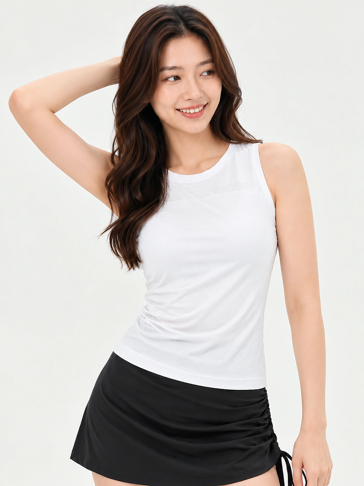 Sleeveless Yoga Tank Top – Smooth Nylon Workout Top