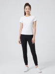 Relaxed Round-Neck Yoga T-Shirt – Breathable Stretch Cotton Tee