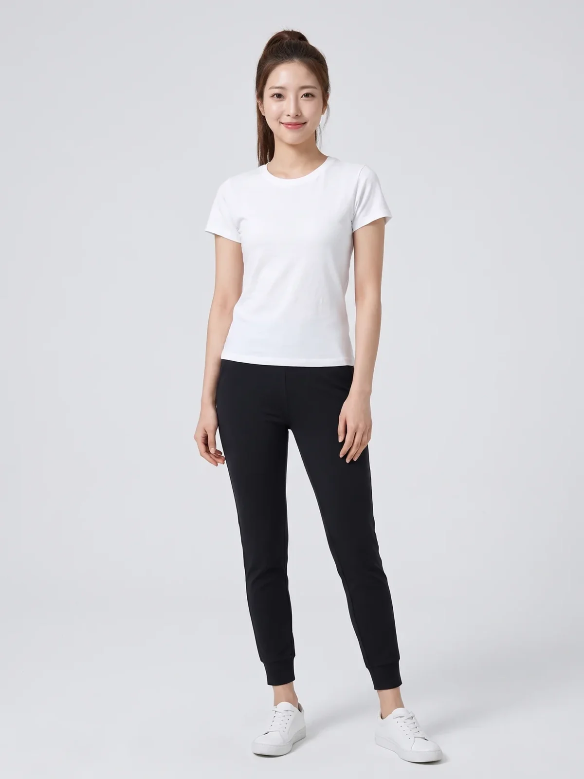 Relaxed Round-Neck Yoga T-Shirt – Breathable Stretch Cotton Tee