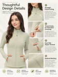 Stand-Collar Slim-Fit Yoga Jacket – Butter-Soft Stretch Long Sleeve Pilates Top
